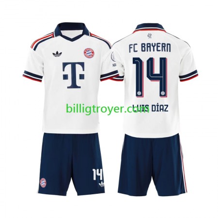 Billige Fotballdrakter Bayern München Luis Diaz 14 Barn Bortedraktsett 2026/27 Kortermet